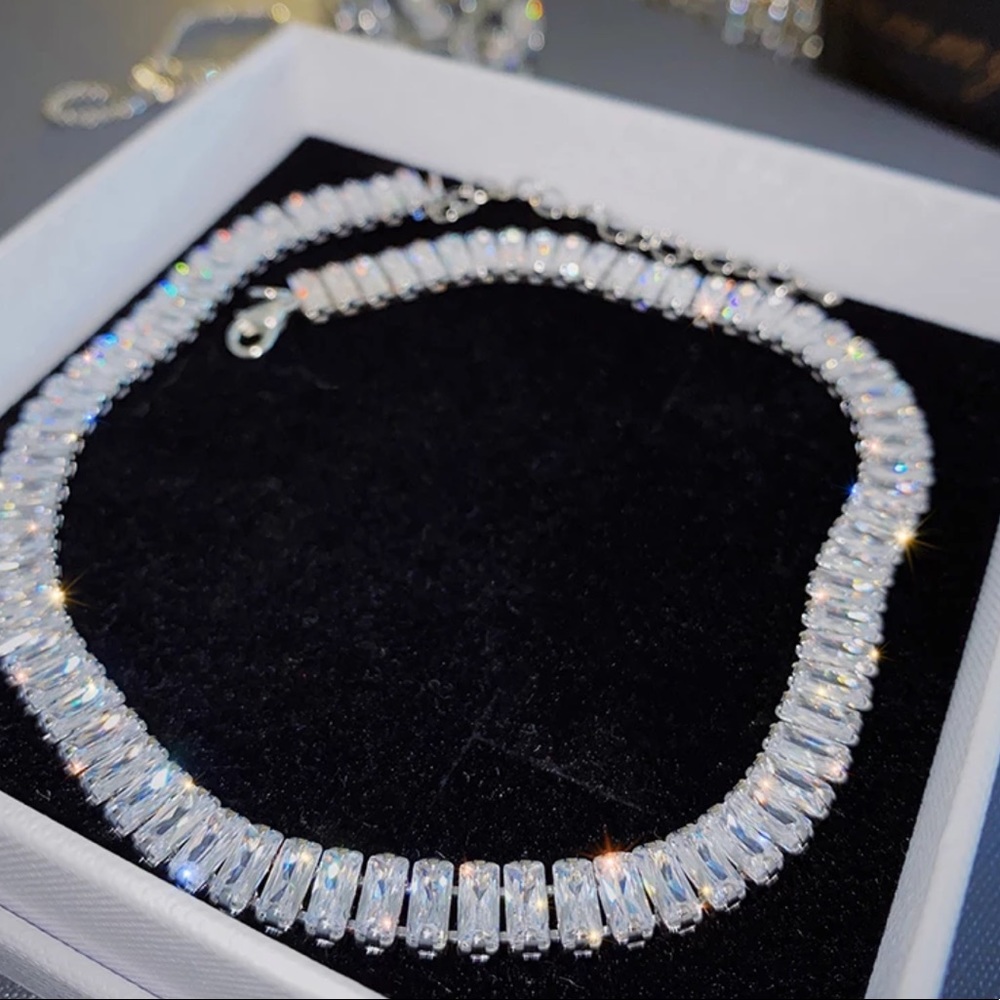 White gold plated tennis choker - Picture 4 of 4